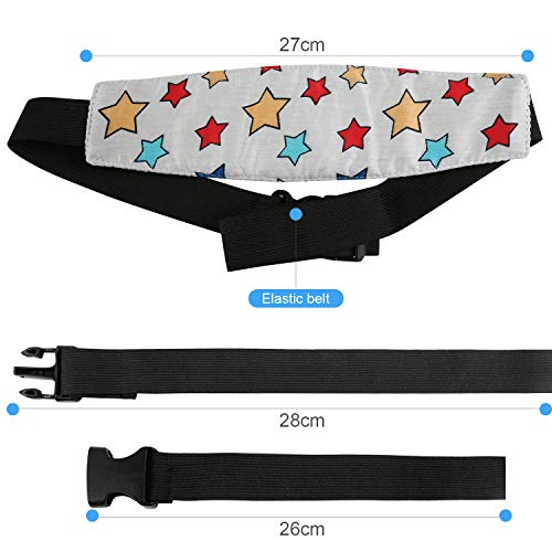 LinStyle Soporte de Cabeza para Niños, Seguridad Infantil Asiento en el Coche, 2 PCS Arnés Cinturón Ajustable de Seguridad Fijación Protección de Cabeza Posicionador de Asientos del Sueño