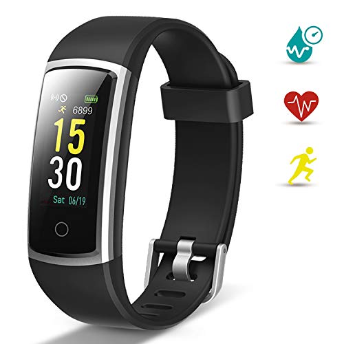 Lintelek Pulsera Actividad, Reloj Inteligente con Medidor de Ritmo Cardíaco Presión Arterial, Reloj Deportivo Compatible a Android y iOS para Hombre Mujer Niño