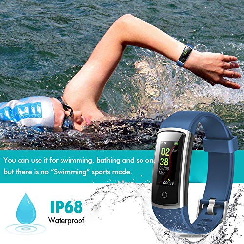 Lintelek Pulsera Actividad, Reloj Inteligente con Medidor de Ritmo Cardíaco Presión Arterial, Reloj Deportivo Compatible a Android y iOS para Hombre Mujer Niño