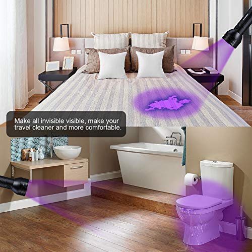 Linterna UV con 51 LED, Detector Ultravioleta de 395 nm para Detectar Orina de Mascotas en Alfombra, Flashlight Portable para Manchas de Cocinas, Caza Escorpión(51 LEDs)