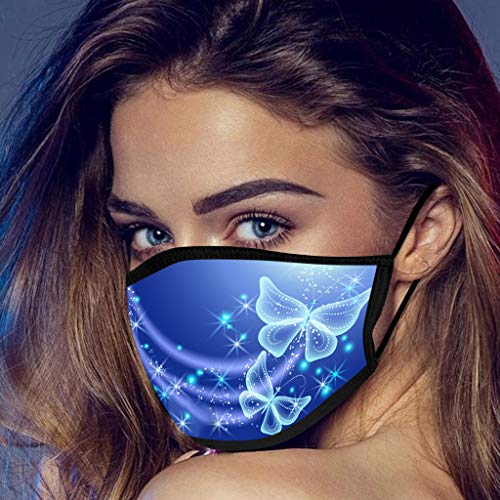 LINTONG ImpresióN De La Moda De La Mariposa De Las SeñOras 1Pc / 4Pc / 5Pc, Ma`scara A Prueba De Polvo Reutilizable