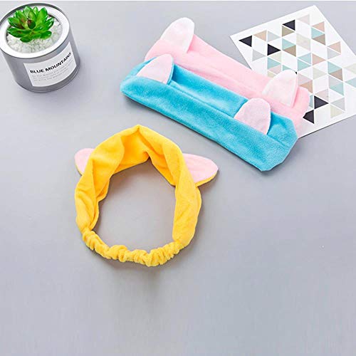LinZX Muelles Deportivos oído Wake-End para la Cara del Gato Toalla del Pelo Truco Banda Banda estallido de la Banda para el Cabello Diadema,PK