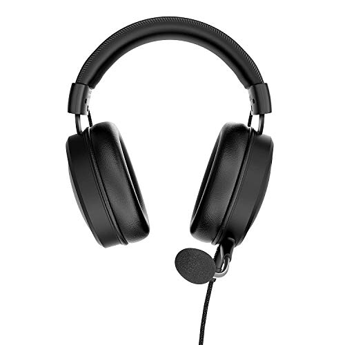 Lioncast LX50 Cascos Auriculares estéreo con micrófono desmontable, dos controladores de 53 mm, supresión de ruido, almohadillas de oídos intercambiables, para PC, PS4, Xbox, consola Nintendo o móvil