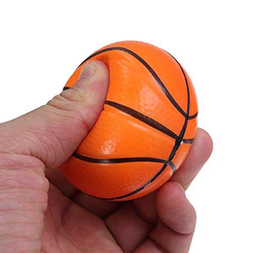 LIOOBO 12pcs Mini Pelotas Deportivas Exprimir espumas de Baloncesto Pelotas de estrés Juguetes a Favor de los niños Favor de Fiesta Alivio de estrés relajación (Naranja)