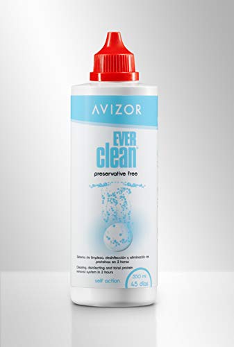 Líquido de lentillas AVIZOR EVER CLEAN 350 ml. Solución para limpieza y desinfección de todo tipo de lentes de contacto.
