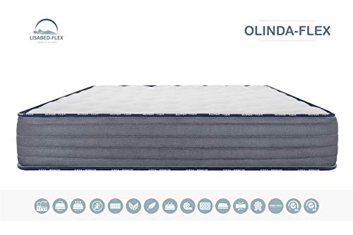 Lisabed Flex | Colchón Olinda-Flex 135 x 190 | Viscoelástico de Grafeno de Alta Densidad | Reversible (Invierno/Verano) | Gama Prestige Hotel | 22 cm (+/- 2 cm) | Todas Las Medidas