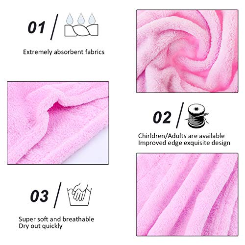 Litthing 4 Pcs Pelo Secado Rápido Toallas para Pelo Toalla Turbante Microfibra,Toalla para Cabello Seco,Toalla Súper Absorbente, Pelo Seco Sombreros,Turbante con Botón, Apto para Todo Tipo de Cabello
