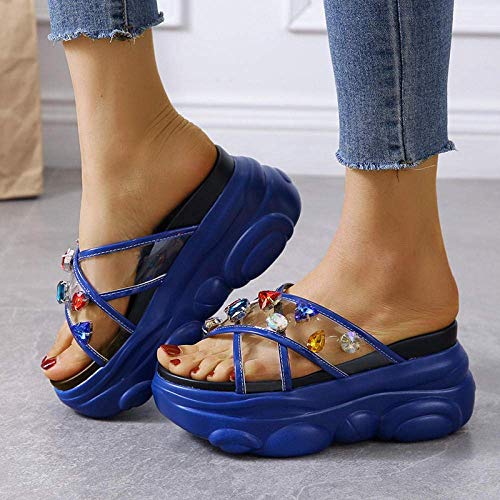 LIUCHANG El Secado rápido del Dedo del pie Zapatos de la casa Abierta, Zapatillas, Sandalias Aumenta los Red_34-Plataforma, Sandalias Flip Punta Abierta de la Mujer liuchang20