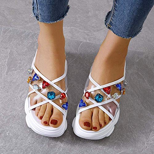 LIUCHANG El Secado rápido del Dedo del pie Zapatos de la casa Abierta, Zapatillas, Sandalias Aumenta los Red_34-Plataforma, Sandalias Flip Punta Abierta de la Mujer liuchang20