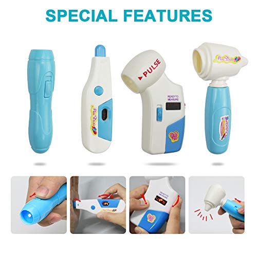 LIVEHITOP Maletín Médico Juguetes, 40 Piezas Doctora y Dentista Disfraz Juego de rol Kit Médico con Caja de Almacenamiento Niños y Niñas