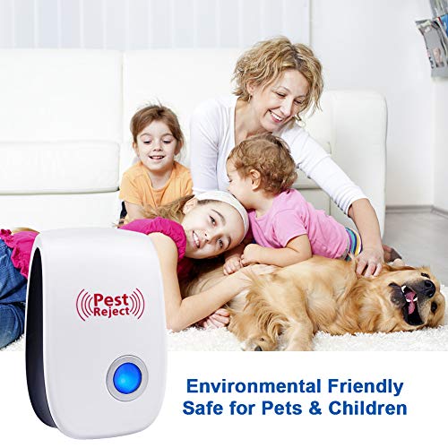 LIVEHITOP Repelente de Mosquitos Ultrasónico contra Plagas, Repelente de Mosquitos Electrónico, Cucarachas, Roedores, Moscas, Hormigas, Arañas, Pulgas, Insectos (Paquete de 2)