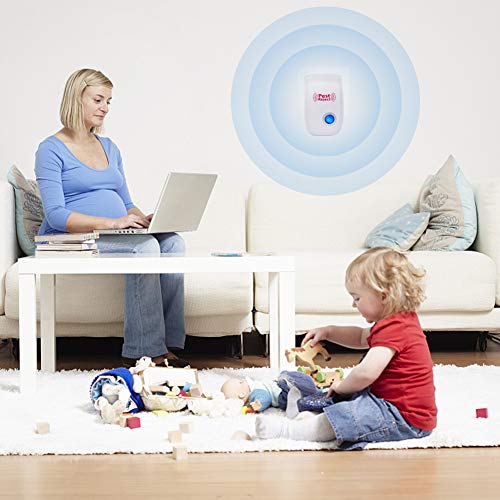 LIVEHITOP Repelente de Mosquitos Ultrasónico contra Plagas, Repelente de Mosquitos Electrónico, Cucarachas, Roedores, Moscas, Hormigas, Arañas, Pulgas, Insectos (Paquete de 2)