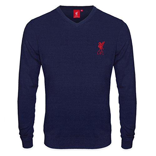 Liverpool FC - Jersey de punto con cuello de pico - Para hombre - Con el escudo del club - Producto oficial - XL