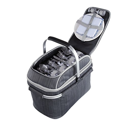 LIVOO SEP117 Cesta picnic 4 personas, Gris