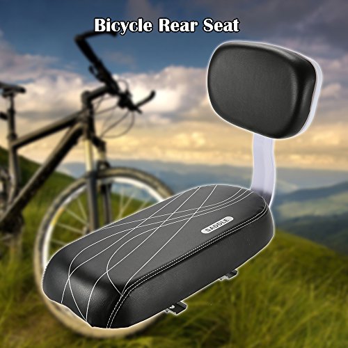 Lixada Asiento Trasero para Bicicleta para Niños. Seguro. Acolchado Suave con Espaldar (Cojín)