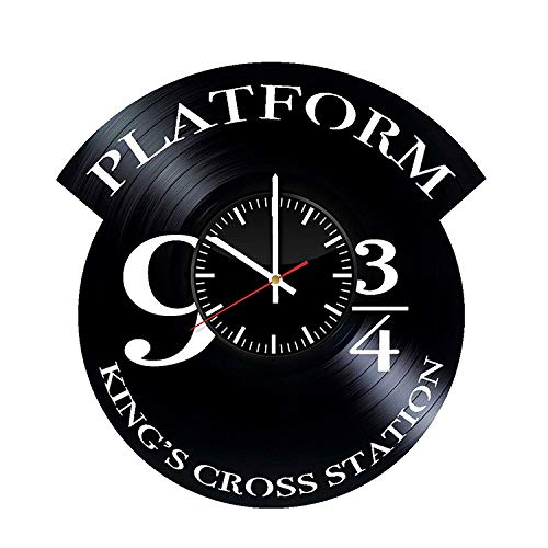 LKCAK Reloj de Pared de Vinilo de la Plataforma Harry Potter - Regalo Original para fanáticos de Harry Potter - Decoración de la Pared Decoración de la habitación Decoración de Fiesta Hecha