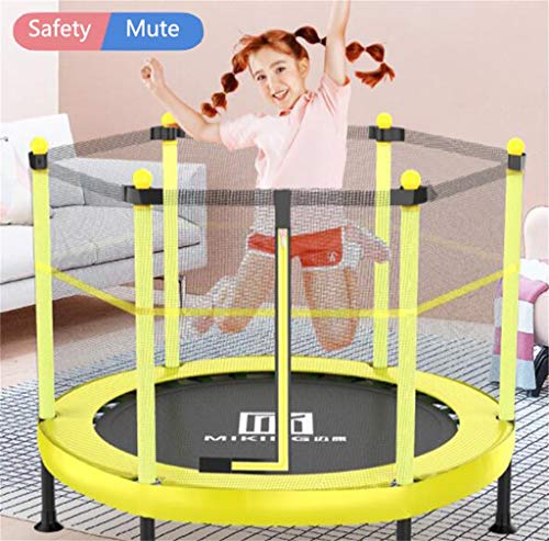 LKFSNGB Trampolín para niños con Red de Seguridad y Correas silenciosas, Juguetes de Rebote para Interiores y Exteriores para niños, Capacidad de hasta 300 kg (estático)