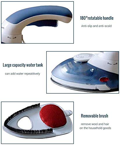 LKNJLL Vapor for la Ropa, Potente Vapor seco.Multi-Tarea: Tela de la Arruga Remover-Clean-Refresh.Handheld Ropa Accessory.For Todo Tipo de Prendas.Inicio/Viajes (Color : Blue)