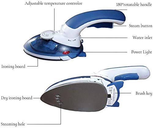 LKNJLL Vapor for la Ropa, Potente Vapor seco.Multi-Tarea: Tela de la Arruga Remover-Clean-Refresh.Handheld Ropa Accessory.For Todo Tipo de Prendas.Inicio/Viajes (Color : Blue)