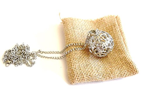 Llamador de ángeles Huellas Plateadas XXL Extragrande 38 mm, Colgante con Cascabel, en bolsita de Regalo.