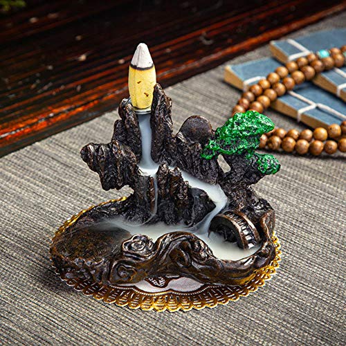 LLDS 10 Tipos de Soporte de Incienso de reflujo Creativo, Quemador de Incienso de Humo de Cascada de reflujo de cerámica, decoración del hogar, Uso de casa de té, incensario de Palo, 7