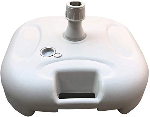 Lloow Base de Base Paraguas/Parasol Pesada de plástico/Base de inyección de Agua y de Asiento Rellenos de Arena Paraguas Slip extraíble/Parasol para el balcón Jardín/Terrass,Blanco,20kg