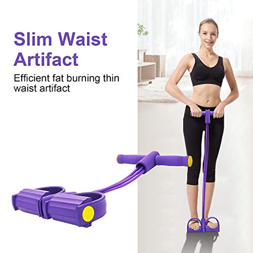 LncBoc 4 tubos de tensión elástica para sentarse, ejercicio de tirón, banda de resistencia con asa, levantamiento de pesas para abdominales, cintura, brazo, piernas y entrenamiento adelgazante