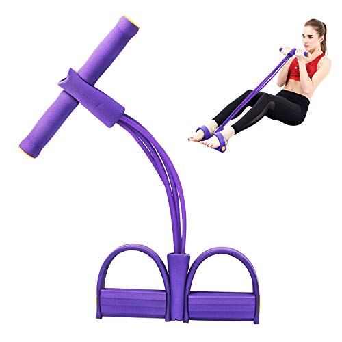 LncBoc 4 tubos de tensión elástica para sentarse, ejercicio de tirón, banda de resistencia con asa, levantamiento de pesas para abdominales, cintura, brazo, piernas y entrenamiento adelgazante