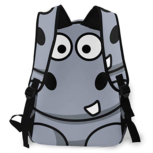 LNLN Mochila Casual para niñas Cartoon Hippo Laptop Backpack School Backpack for Men Women Lightweight Travel Casual Durable Daily Daypack College Student Rucksack 11 5in X 8in X 16in