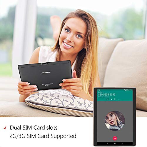 LNMBBS Android 9.0 Tablet de 10'' con WiFi 4GB de RAM y 64 GB de Memoria Tablet PC Procesador de Cuatro núcleos y Dobles Ranuras SIM y una Ranura TF Cámara GPS OTG (Negro)