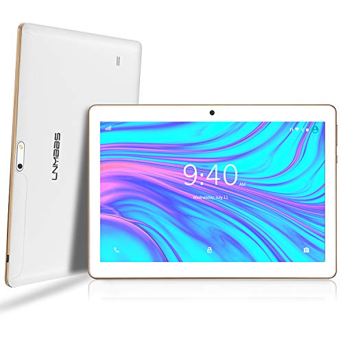 LNMBBS Android 9.0 Tablet de 10'' con WiFi 4GB de RAM y 64 GB de Memoria Tablet PC Procesador de Cuatro núcleos y Dobles Ranuras SIM y una Ranura TF Cámara GPS OTG (Blanco)