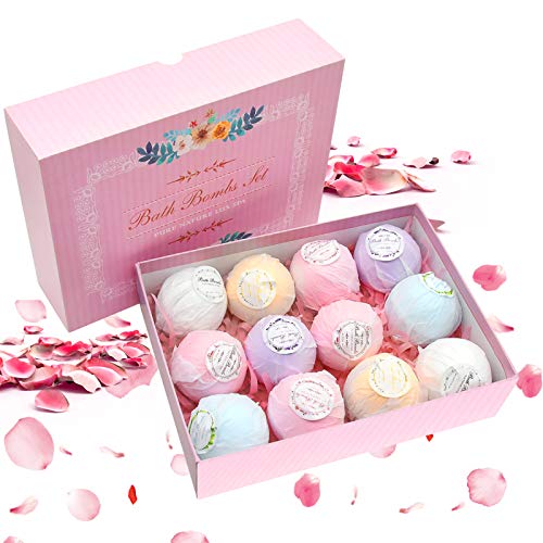 LOBKIN Set de regalo de 12x80g bombas de baño, Productos de Baño Imprescindibles, Baño de Burbujas, Sales de Baño.Regalo ideal para mujeres Niñas y niños adolescentes