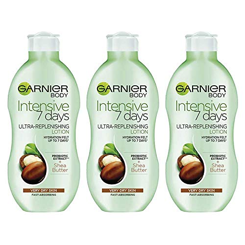 Loción corporal de manteca de karité Garnier Intensive de 7 días, 400 ml (paquete de 3)