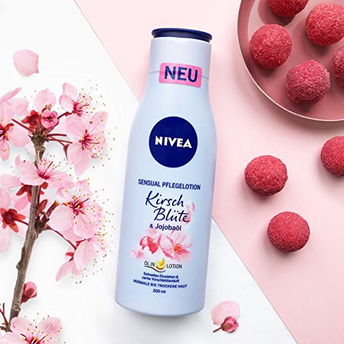 Loción de Nivea cuidado sensual. Flores de cerezo y aceite de jojoba - 200 ml