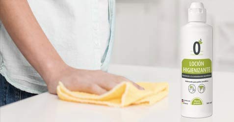 Loción Higienizante de Manos y Superficies a Base de Hipoclorito de Sodio y Ácido Hipocloroso, Adecuado para Pieles Sensibles. Fórmula Testada Dermatológicamente y de Eficacia Probada, 360 ml