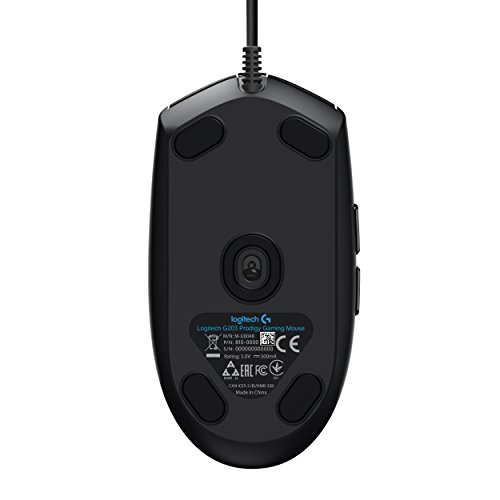 Logitech G203 Prodigy Ratón Gaming con cable, 8000 DPI, RGB LED Personalizable con 16,8 M Colores, Peso Reducido, 6 Botones Programables, Memoria Integrada, PC/Mac,G203 1ª Gen.,Negro