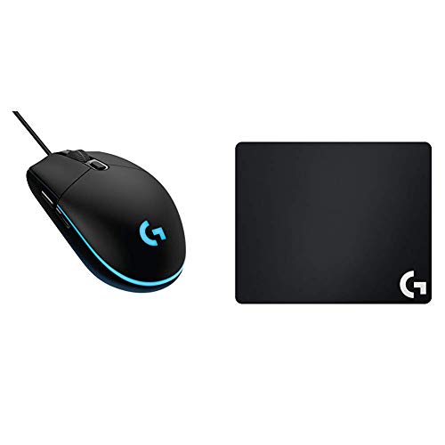 Logitech G203 Prodigy, Ratón óptico para Gaming con Cable, 8.000 dpi, LED Personalizable con 16,8 M Colores + G240 - Alfombrillas de ratón Gaming, 1 mm, Color Negro
