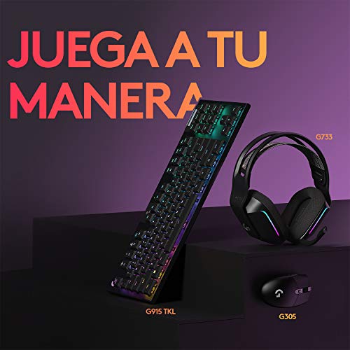 Logitech G305 Lightspeed Ratón Gaming Inalámbrico, Captor HERO 12,000 DPI, Ultra-ligero, Batería de 250h, Memoría Integrada, Compatible con PC/Mac , Negro
