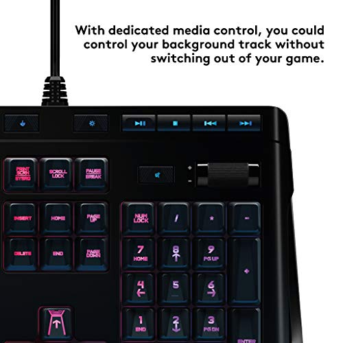 Logitech G910 Orion Spectrum Teclado Gaming Mecánico Retroiluminado, RGB LIGHTSYNC, Romer-G Táctil,9 Teclas G, Segunda Pantalla Arx, Disposición QWERTY Inglés, Negro