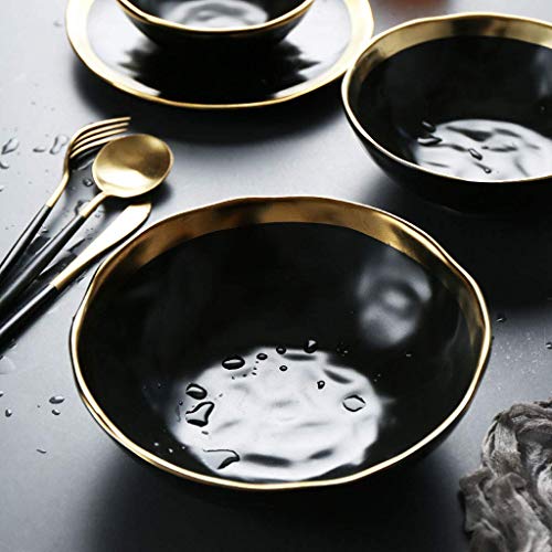 Logo TLF-FF Phnom de cerámica en Forma de Cuenco de Cereales de la Vendimia de Fideos Plato de Sopa, Ensalada de Frutas Tazón Vajilla