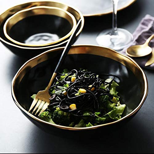 Logo TLF-FF Phnom de cerámica en Forma de Cuenco de Cereales de la Vendimia de Fideos Plato de Sopa, Ensalada de Frutas Tazón Vajilla