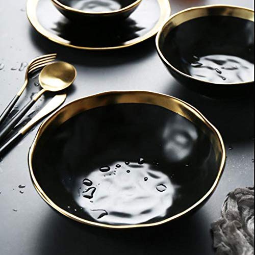 Logo TLF-FF Phnom de cerámica en Forma de Cuenco de Cereales de la Vendimia de Fideos Plato de Sopa, Ensalada de Frutas Tazón Vajilla