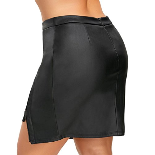Logobeing Pantalones Cortos para Mujer Cuero Cintura Alta Piel Falda Plisada Uniforme de Encaje Verano Vestir (Negro, L)