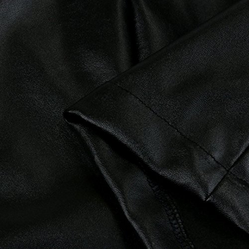 Logobeing Pantalones Cortos para Mujer Cuero Cintura Alta Piel Falda Plisada Uniforme de Encaje Verano Vestir (Negro, L)