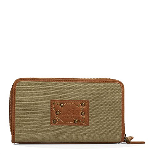 Lois - Billetero de Mujer. Cartera Monedero y Tarjetero. Gran Capacidad. Tarjetas Documentación DNI y Billetes. Caja para Regalo. Práctico y Completo. Diseño y Calidad. 91717, Color Kaki