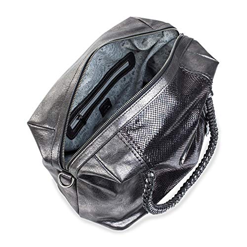 Lois - Bolso con Asas de Mujer Tamaño Mediano. Cuero PU Serpiente Efecto Metálico. Ideal para Paseo Vestir o Compras. Práctico y Cómodo. Diseño Elegante Marca y Calidad. 94547, Color Metalizado