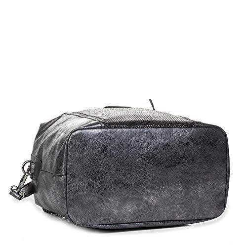Lois - Bolso con Asas de Mujer Tamaño Mediano. Cuero PU Serpiente Efecto Metálico. Ideal para Paseo Vestir o Compras. Práctico y Cómodo. Diseño Elegante Marca y Calidad. 94547, Color Metalizado