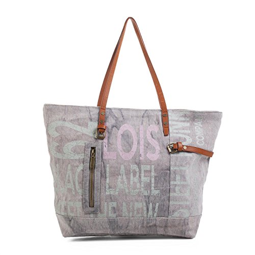 Lois - Bolso Grande de Mujer Tipo Shopping. Lona Estampada. Ideal para Viaje Compras o Playa. Resistente Amplio Práctico y Cómodo. Calidad Estilo y Diseño Exclusivo. 91205, Color Unico