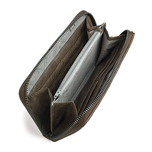 Lois - Cartera de Mujer Grande. Billetero Monedero. Tarjetas Documentación Billetes DNI. Cuero PU. Caja para Regalo. Resistente y Práctica. Diseño Elegante. Calidad Marca. 93001, Color Marron