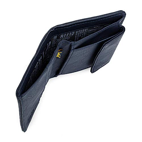 Lois - Cartera Juvenil Chico de Lona Estampada. Vertical. Billetero Monedero Tarjetero Porta Monedas. Compartimentos Tarjetas Documentación y Billetes. Caja Regalo. 12720, Color Azul